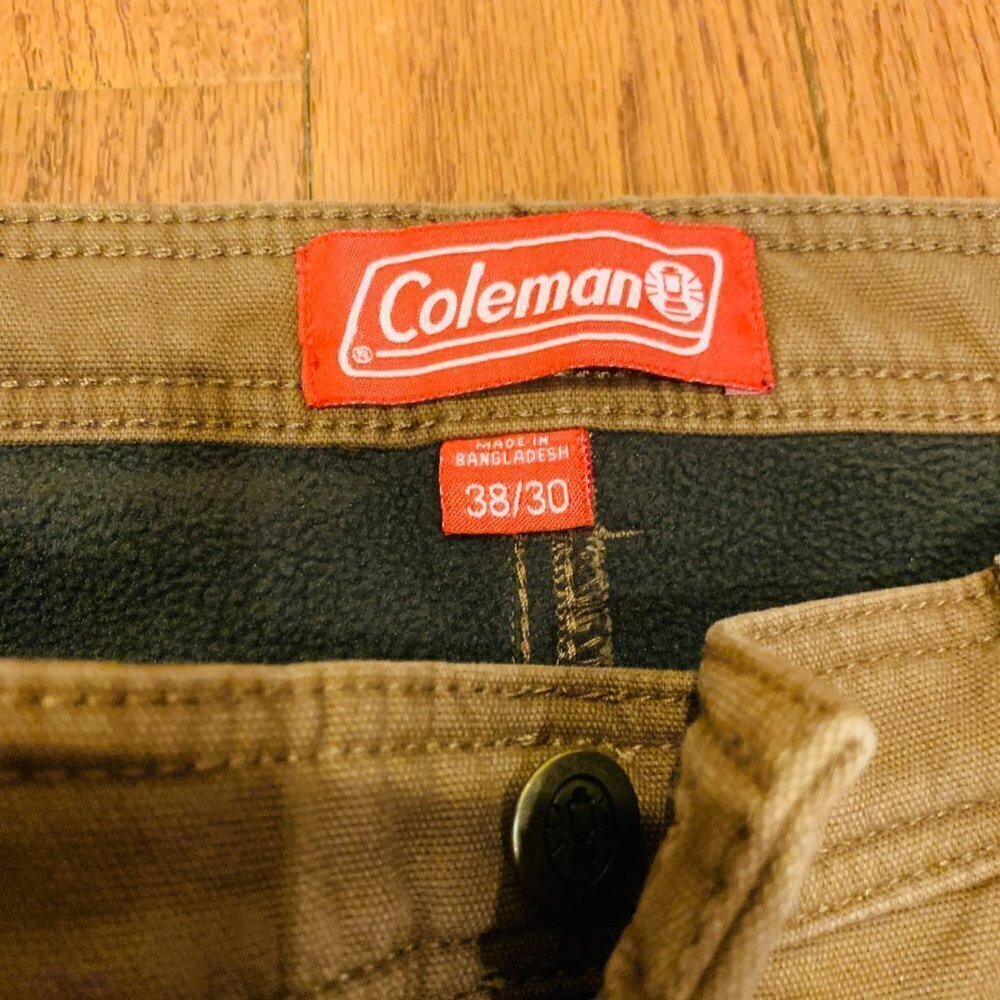 Coleman Men's Outdoor Pants Dark Brown Fleece Lined Hunting 38 x 30 - Picture 4 of 16